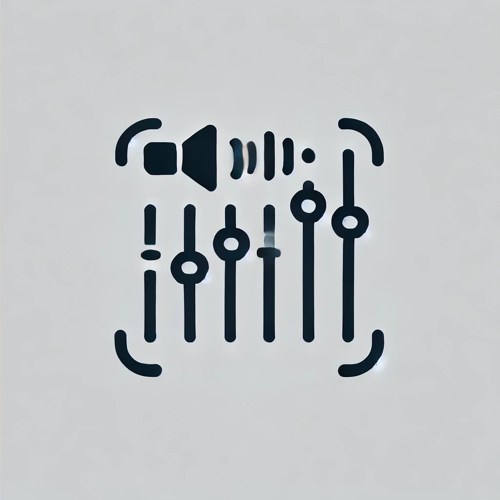 An icon of an audio control panel with lots of levers.